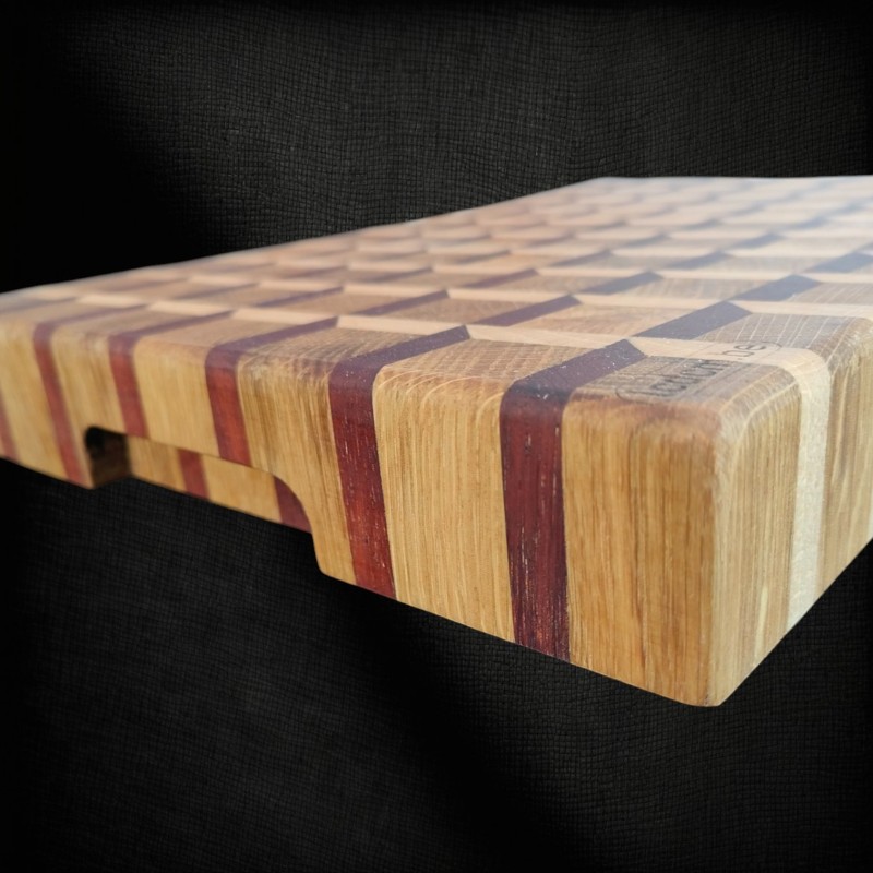 Planche en bois de bout ou billot (34 x 23 x 3,8 cm)