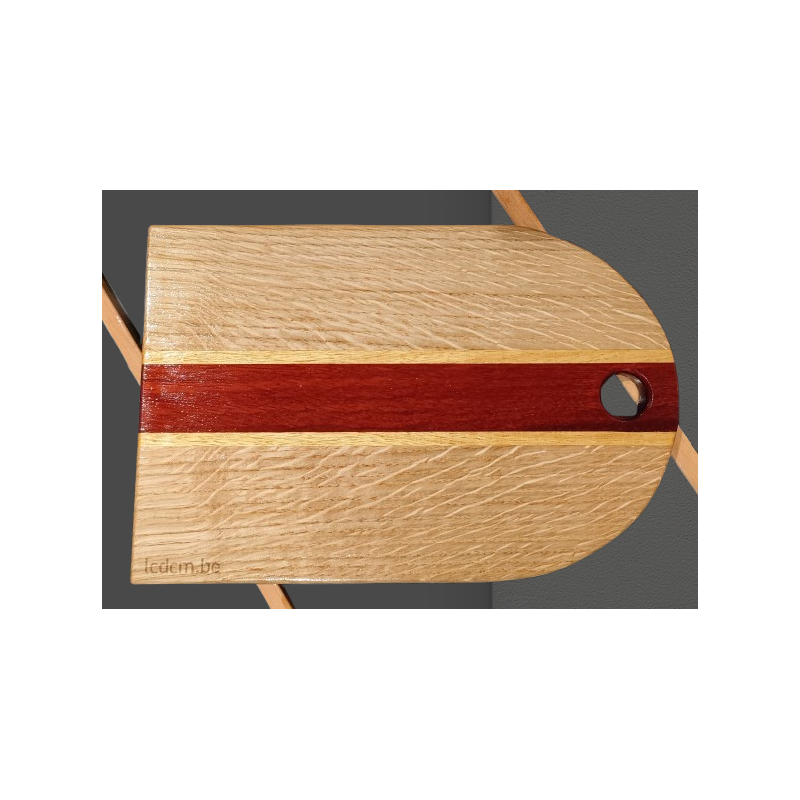 Planche de service en chêne avec incrustation de Padouk | Couleur Intense | PL2515