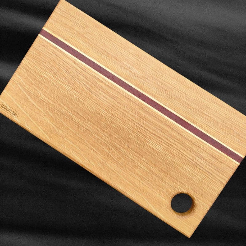 Planche artisanale en chêne | Incrustations exotiques | Unique | PL2520