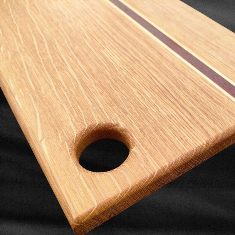 Planche artisanale en chêne | Incrustations exotiques | Unique | PL2520
